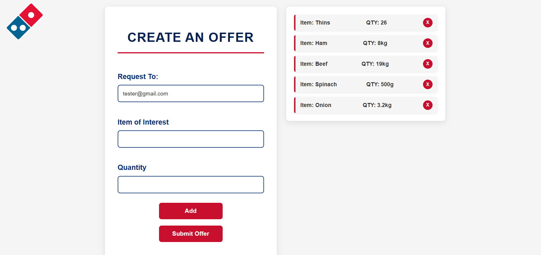 Dominos Stock Trader Dashboard